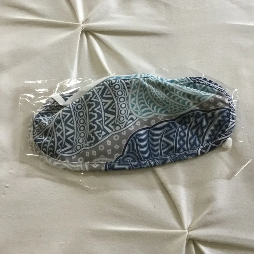 Jean Pierre Klifa-Patterned Blue and Gray Sleep/Eye Mask